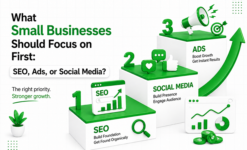 What Small Businesses Should Focus on First: SEO, Ads, or Social Media?